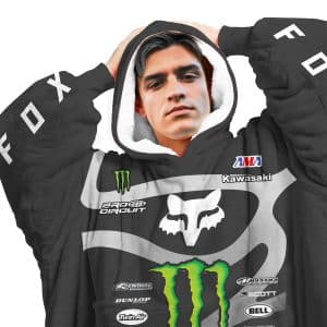 Custom name custom-name-racing Custom Your Name Oodie Blanket Hoodie Clothing for motocross girls and dirt bike riders - Clothing view 1