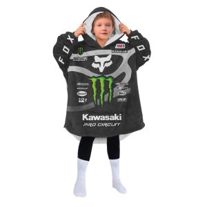 Custom name custom-name-racing Custom Your Name Oodie Blanket Hoodie Clothing for motocross girls and dirt bike riders - Clothing view 4