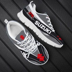 Custom name BraapGirls Sole Sneaker Full Size | Suzuki | White Brands for motocross girls and dirt bike riders - Brands view 1
