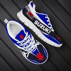 Custom name BraapGirls Sole Sneaker Full Size | Suzuki | White Brands for motocross girls and dirt bike riders - Brands view 1