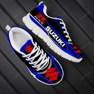 Custom name BraapGirls Sole Sneaker Full Size | Suzuki | White Brands for motocross girls and dirt bike riders - Brands view 1