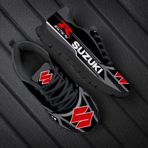 Custom name BraapGirls Sole Sneaker Full Size | Suzuki | Black Brands for motocross girls and dirt bike riders - Brands view 1