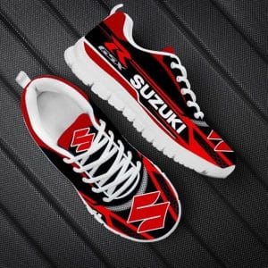 Custom name BraapGirls Sole Sneaker Full Size | Suzuki | White Brands for motocross girls and dirt bike riders - Brands view 1
