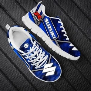 Custom name BraapGirls Sole Sneaker Full Size | Suzuki | White Brands for motocross girls and dirt bike riders - Brands view 1