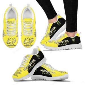 Custom name BraapGirls Sole Sneaker Full Size | Monster | White Brands for motocross girls and dirt bike riders - Brands view 1
