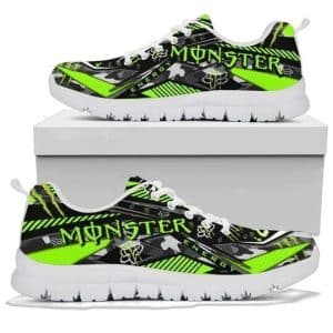 Custom name BraapGirls Sole Sneaker Full Size | Monster | White Brands for motocross girls and dirt bike riders - Brands view 1
