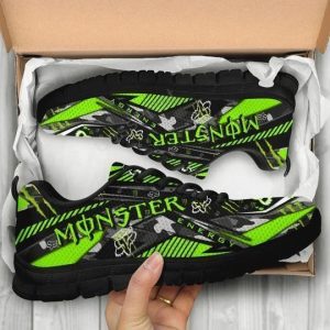 Custom name BraapGirls Sole Sneaker Full Size | Monster | Black Brands for motocross girls and dirt bike riders - Brands view 1
