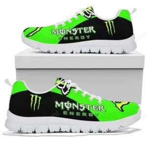 Custom name BraapGirls Sole Sneaker Full Size | Monster | White Brands for motocross girls and dirt bike riders - Brands view 2