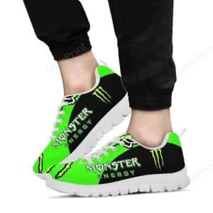 Custom name BraapGirls Sole Sneaker Full Size | Monster | White Brands for motocross girls and dirt bike riders - Brands view 1