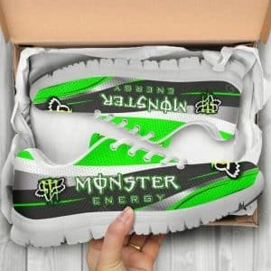 Custom name BraapGirls Sole Sneaker Full Size | Monster | White Brands for motocross girls and dirt bike riders - Brands view 1