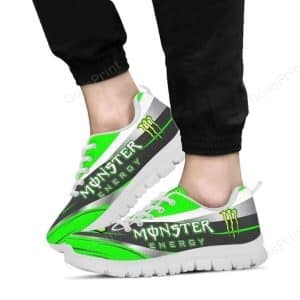 Custom name BraapGirls Sole Sneaker Full Size | Monster | White Brands for motocross girls and dirt bike riders - Brands view 1