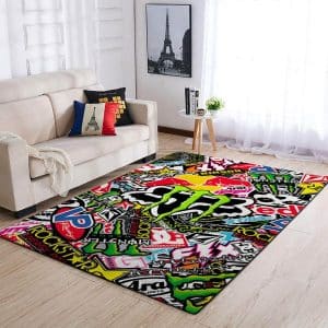 Custom name BraapGirls Sticker Motocross Braaap Rugs for motocross girls and dirt bike riders - Rugs view 1
