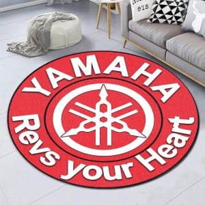 Custom name BraapGirls Yamaha Premium Round Rug Brands for motocross girls and dirt bike riders - Brands view 1