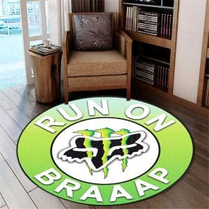 Custom name BraapGirls Braap Premium Round Rug Brands for motocross girls and dirt bike riders - Brands view 1