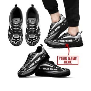 Premium Mx Sneakers – Custom Name – Fox Racing  – Grey – Black