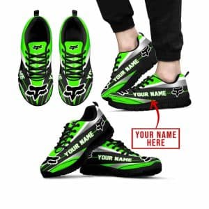 Premium Mx Sneakers – Custom Name – Fox Racing  – Green -Black