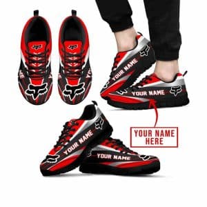Premium Mx Sneakers – Custom Name – Fox Racing  – Red – Black