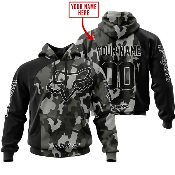 Fox Racing Black V2 Camo | Custom Name Racing | Kid & Adult
