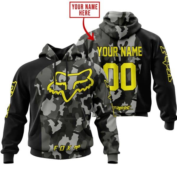Fox Racing Yellow Camo | Custom Name Racing | Kid & Adult