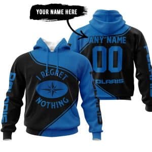 Custom name i-regret-nothing-full-logo-motocross I REGRET POLARIS NOTHING – BLUE Brands for motocross girls and dirt bike riders