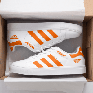 Custom name BraapGirls Stan Smith – Fly Racing – Orange Brands for motocross girls and dirt bike riders - Brands view 1