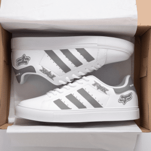 Custom name BraapGirls Stan Smith – Fox Racing – Grey Brands for motocross girls and dirt bike riders - Brands view 1