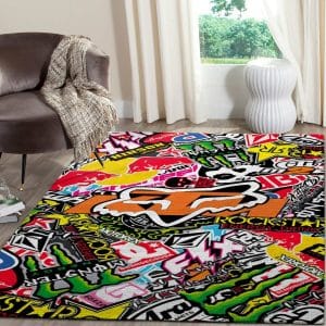 Custom name BraapGirls Sticker Ktm Braaap Rugs for motocross girls and dirt bike riders - Rugs view 1