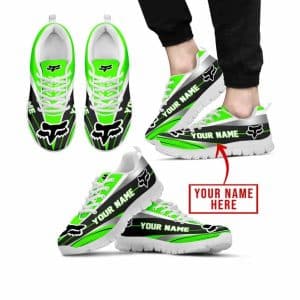 Premium Mx Sneakers – Custom Name – Fox Racing  – Green – White