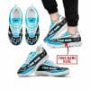 Premium Mx Sneakers – Custom Name – Fox Racing  – Sky Blue – White