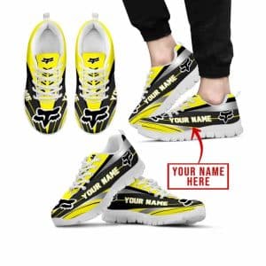 Premium Mx Sneakers – Custom Name – Fox Racing  – Yellow White