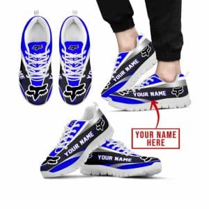 Premium Mx Sneakers – Custom Name – Fox Racing  – Blue – White