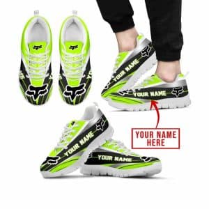 Premium Mx Sneakers – Custom Name – Fox Racing  – Neon – White
