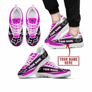 Premium Mx Sneakers – Custom Name – Fox Racing  – Pink – White