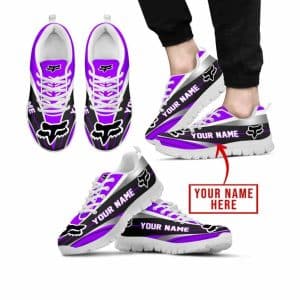 Premium Mx Sneakers – Custom Name – Fox Racing  – Purple – White