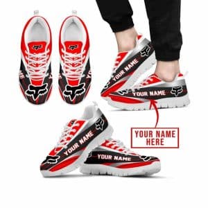 Premium Mx Sneakers – Custom Name – Fox Racing  – Red – White