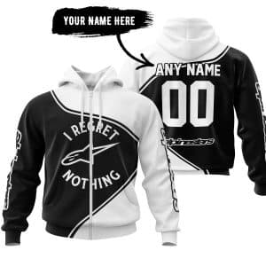 Custom name i-regret-nothing-full-logo-motocross I Regret Alpinestars Nothing – White Alpinestars for motocross girls and dirt bike riders - Alpinestars view 1
