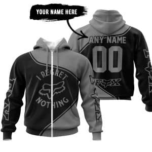Custom name i-regret-nothing-full-logo-motocross I Regret Fox Racing Nothing – Grey Brands for motocross girls and dirt bike riders - Brands view 1
