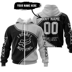 Custom name i-regret-nothing-full-logo-motocross I Regret Fox Racing Nothing – Silver Brands for motocross girls and dirt bike riders - Brands view 1