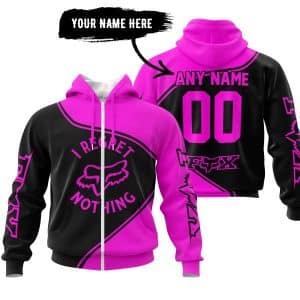 Custom name i-regret-nothing-full-logo-motocross I Regret Fox Racing Nothing – Vivid Pink Brands for motocross girls and dirt bike riders - Brands view 1