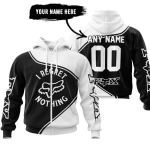 Custom name i-regret-nothing-full-logo-motocross I Regret Fox Racing Nothing – White Brands for motocross girls and dirt bike riders - Brands view 1