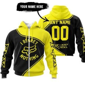 Custom name i-regret-nothing-full-logo-motocross I Regret Fox Racing Nothing – Yellow Brands for motocross girls and dirt bike riders - Brands view 1