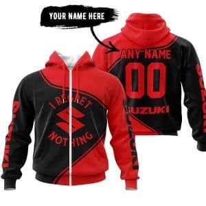 Custom name i-regret-nothing-full-logo-motocross I REGRET SUZUKI NOTHING – Red Brands for motocross girls and dirt bike riders - Brands view 1