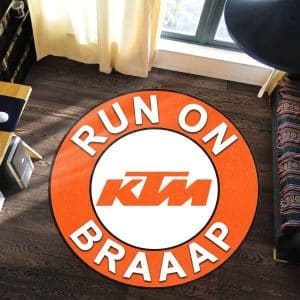Custom name BraapGirls Ktm Premium Round Rug Brands for motocross girls and dirt bike riders - Brands view 2