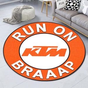Custom name BraapGirls Ktm Premium Round Rug Brands for motocross girls and dirt bike riders - Brands view 1
