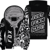 Custom name BraapGirls [PREMIUM] JUST FNKN SEND IT BLACK FLEECE HOODIE Brands for motocross girls and dirt bike riders
