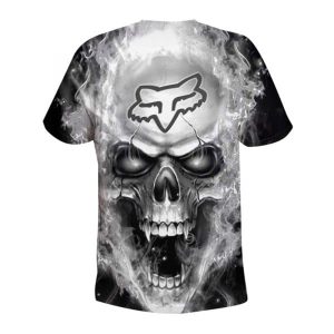 Custom name BraapGirls MEN WOMEN FOX 3D SKULL T-SHIRT, FOX T-SHIRT Brands for motocross girls and dirt bike riders - Brands view 1