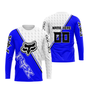 Custom name BraapGirls FX RACING WHITE BLUE | CUSTOM NAME Brands for motocross girls and dirt bike riders - Brands view 1