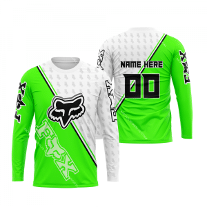 Custom name BraapGirls FX RACING WHITE GREEN | CUSTOM NAME Brands for motocross girls and dirt bike riders - Brands view 1