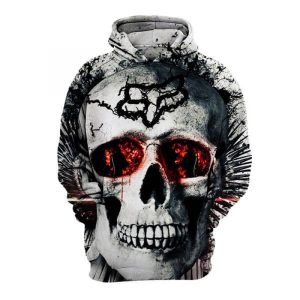 Custom name BraapGirls MEN WOMEN FOX 3D HORROR HOODIE Brands for motocross girls and dirt bike riders