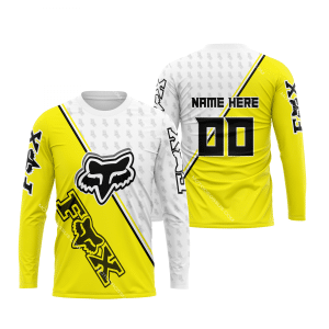 Custom name BraapGirls FX RACING WHITE YELLOW | CUSTOM NAME Brands for motocross girls and dirt bike riders - Brands view 1